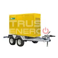 Дизельный генератор MitsuDiesel МД АД-300С-Т400-1РКМ29 в шумозащитном кожухе на прицепе